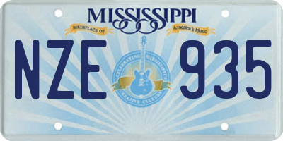 MS license plate NZE935