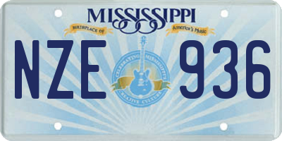MS license plate NZE936