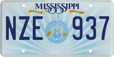 MS license plate NZE937