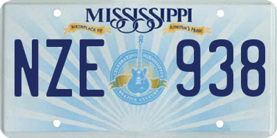 MS license plate NZE938