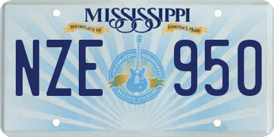MS license plate NZE950