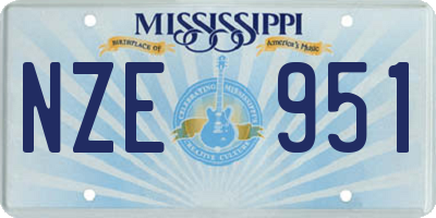 MS license plate NZE951