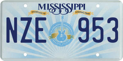 MS license plate NZE953