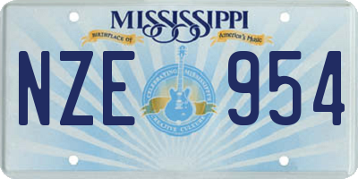 MS license plate NZE954