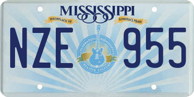 MS license plate NZE955