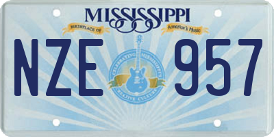 MS license plate NZE957