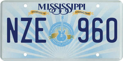 MS license plate NZE960
