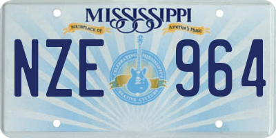 MS license plate NZE964