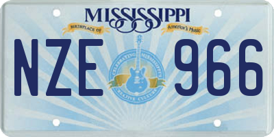 MS license plate NZE966