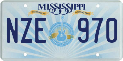 MS license plate NZE970