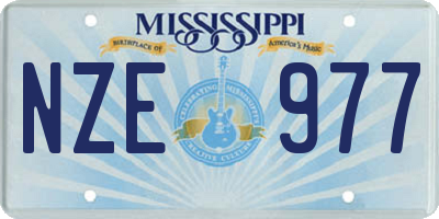 MS license plate NZE977