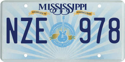 MS license plate NZE978