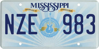 MS license plate NZE983