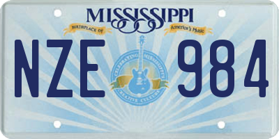 MS license plate NZE984