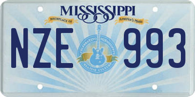 MS license plate NZE993