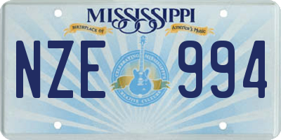 MS license plate NZE994