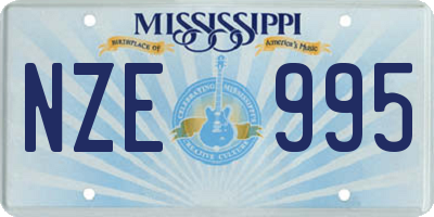 MS license plate NZE995