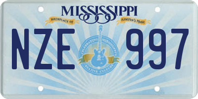 MS license plate NZE997