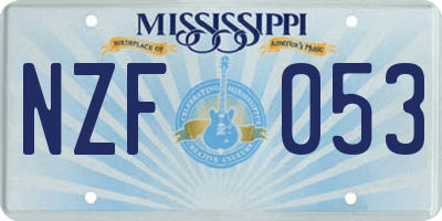 MS license plate NZF053