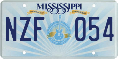 MS license plate NZF054