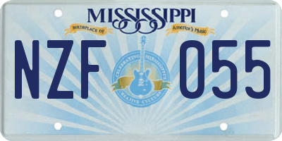 MS license plate NZF055