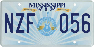 MS license plate NZF056