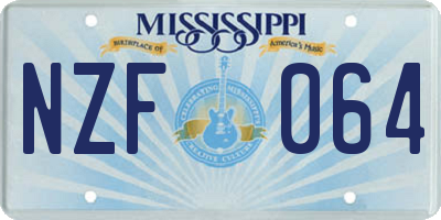 MS license plate NZF064