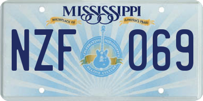 MS license plate NZF069