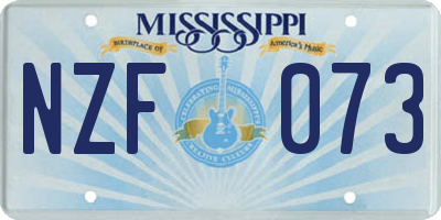 MS license plate NZF073
