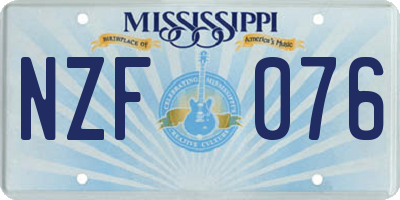 MS license plate NZF076