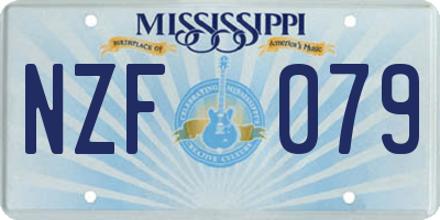 MS license plate NZF079