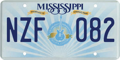 MS license plate NZF082