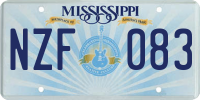 MS license plate NZF083