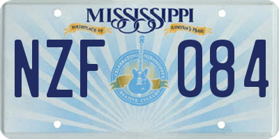MS license plate NZF084