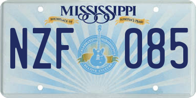 MS license plate NZF085