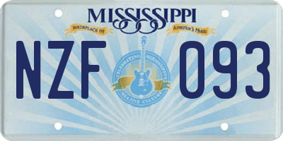 MS license plate NZF093
