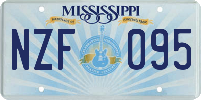 MS license plate NZF095