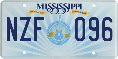 MS license plate NZF096