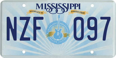 MS license plate NZF097