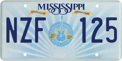 MS license plate NZF125