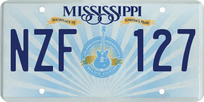 MS license plate NZF127