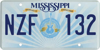 MS license plate NZF132