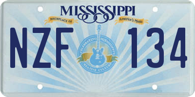 MS license plate NZF134