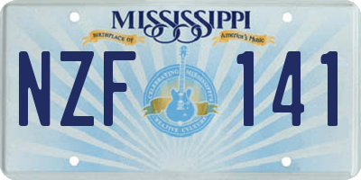 MS license plate NZF141