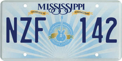 MS license plate NZF142