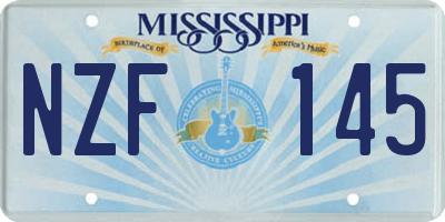 MS license plate NZF145