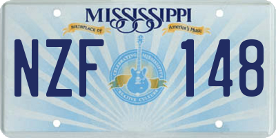 MS license plate NZF148