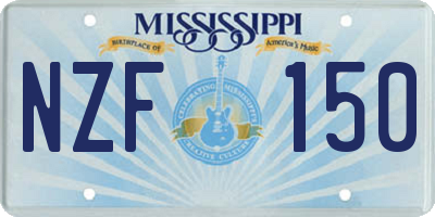 MS license plate NZF150