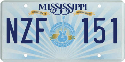 MS license plate NZF151