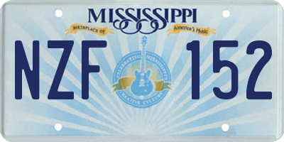 MS license plate NZF152